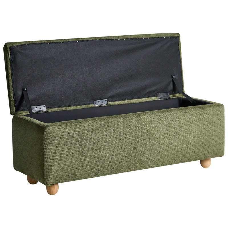 Fabric Upholstered Storage Bench, Green