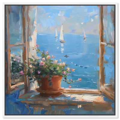 «Coastal Window View Canvas Classic Landscape Art» par Art Remedy