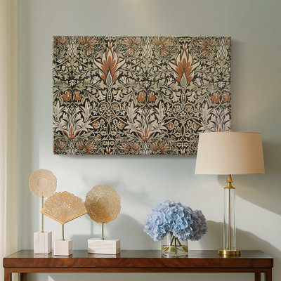 Symmetrical Floral Pattern (Likely African Marigold or similar)-William Morris-Gallery Wrapped Canvas-c. 1876