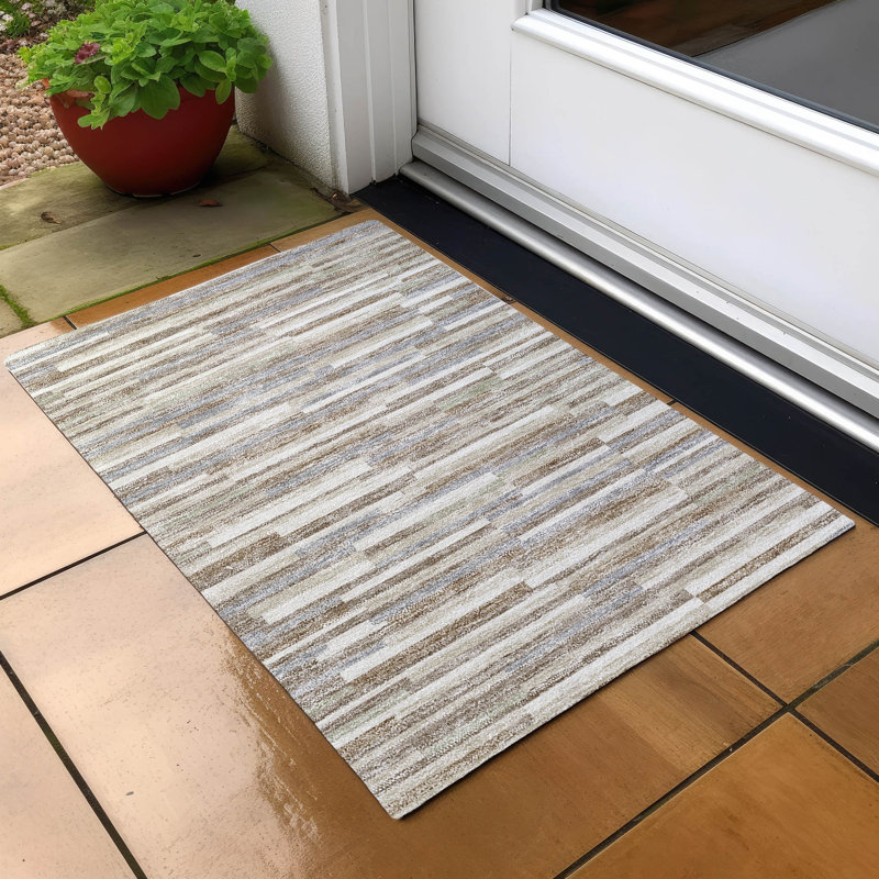 Tapis intérieur / extérieur mâle avec envers antidérapant, Rectangle 1 pi 8 po x 2 pi 6 po