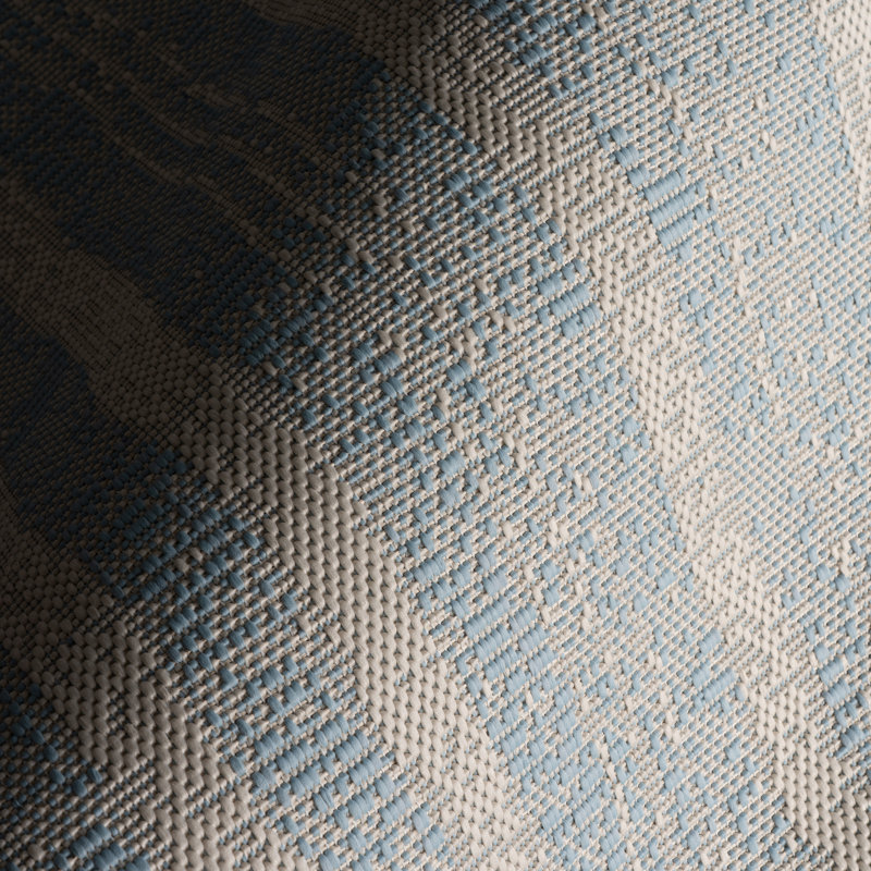  Tapis bohémien intérieur / extérieur Venira, Bleu, Rectangle 6 pi 7 po x 9 pi