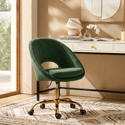 Louise Velvet Modern Task Chair with Ergonomic Design