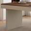 Bureau rectangulaire à 6 tiroirs brun noisette + beige massif + bois manufacturé-318559551-318559550