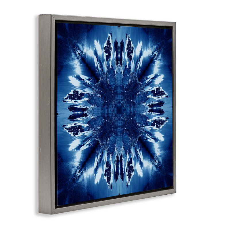 Cadre flottant Tie Dye par El Perkin, H 18 po x l 18 po, Cadre flottant gris lustré