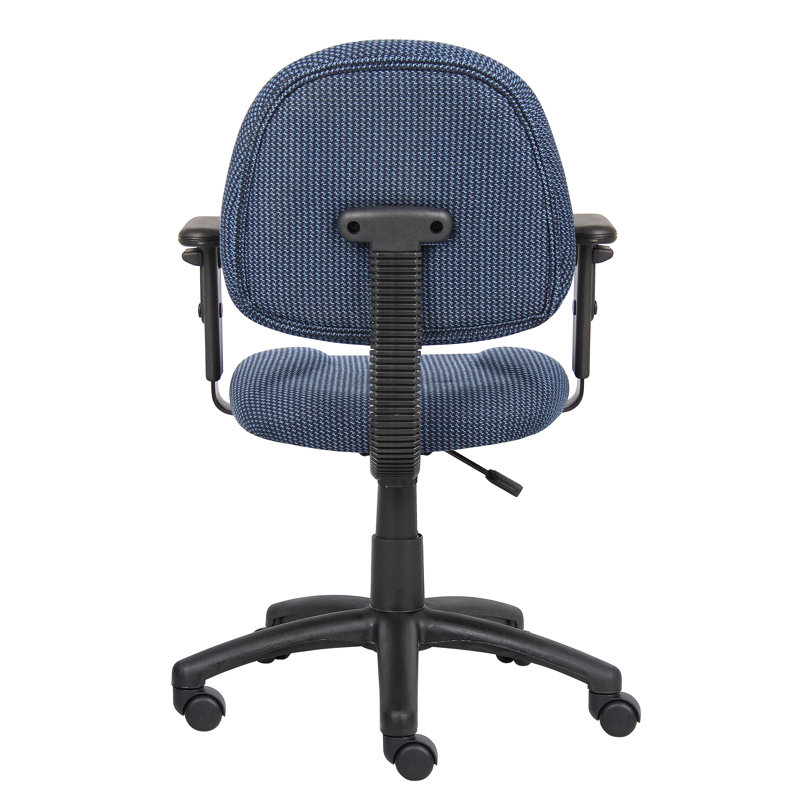 Task Chair, Blue Twill, Adjustable Arms