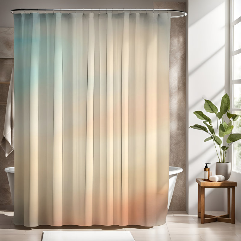 Rideau de douche avec tapis de bain, H 72 po x l 70 po