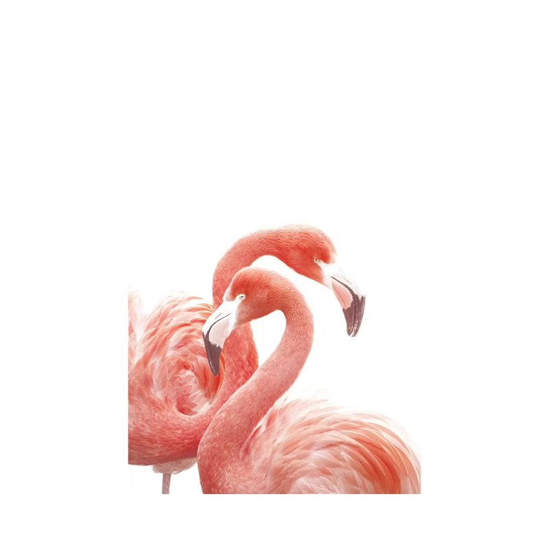 Flamingos White by Monika Strigel - Painting on Canvas, 30.48 cm H x 45.72 cm W, Wrapped Canvas