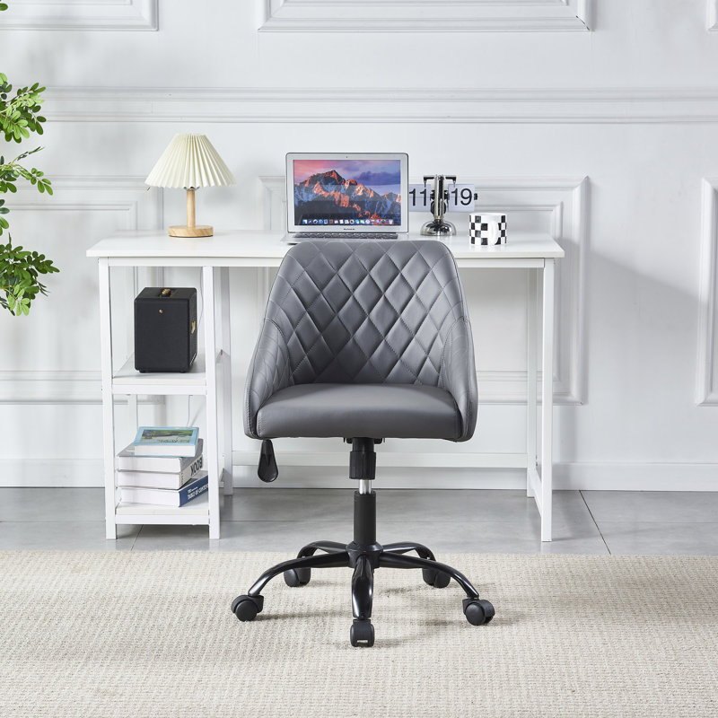 Chaise de bureau réglable en similicuir, Gris