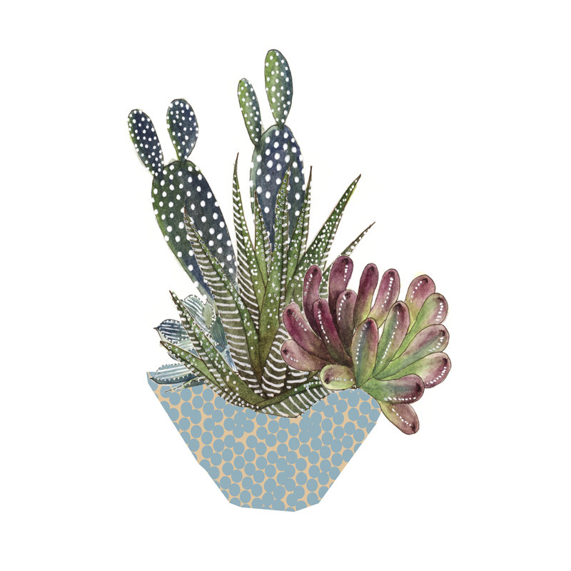 Arrangement de cactus I, H 36 po x l 24 po x P 1,25 po