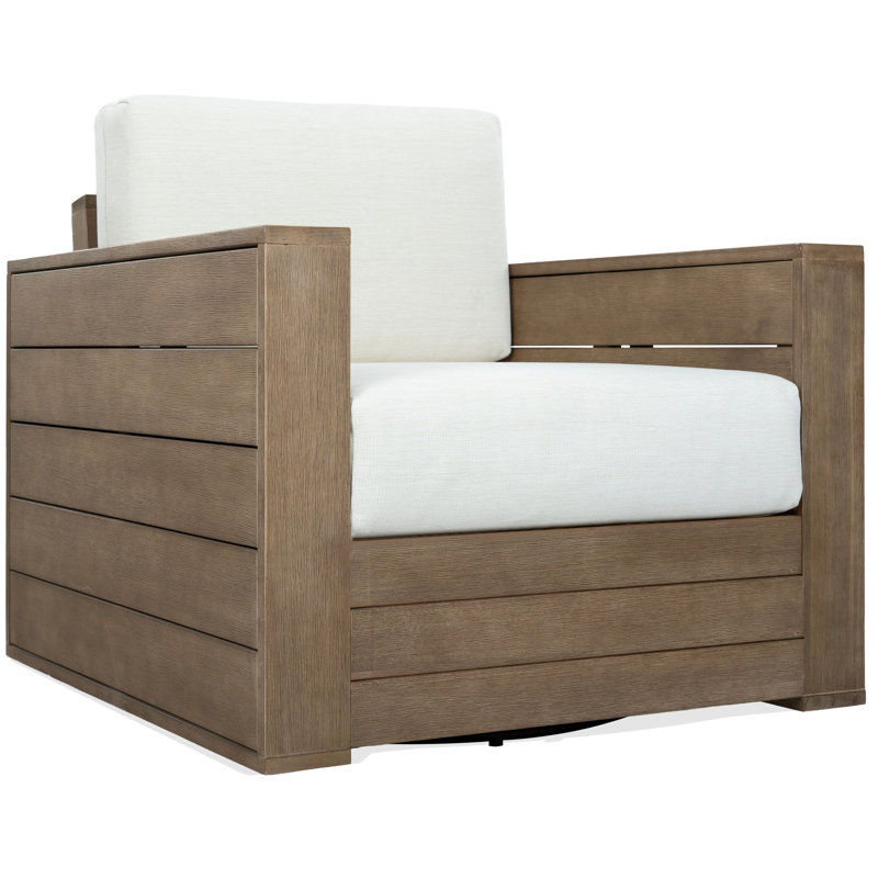 Fauteuil pivotant en eucalyptus de Santiago
