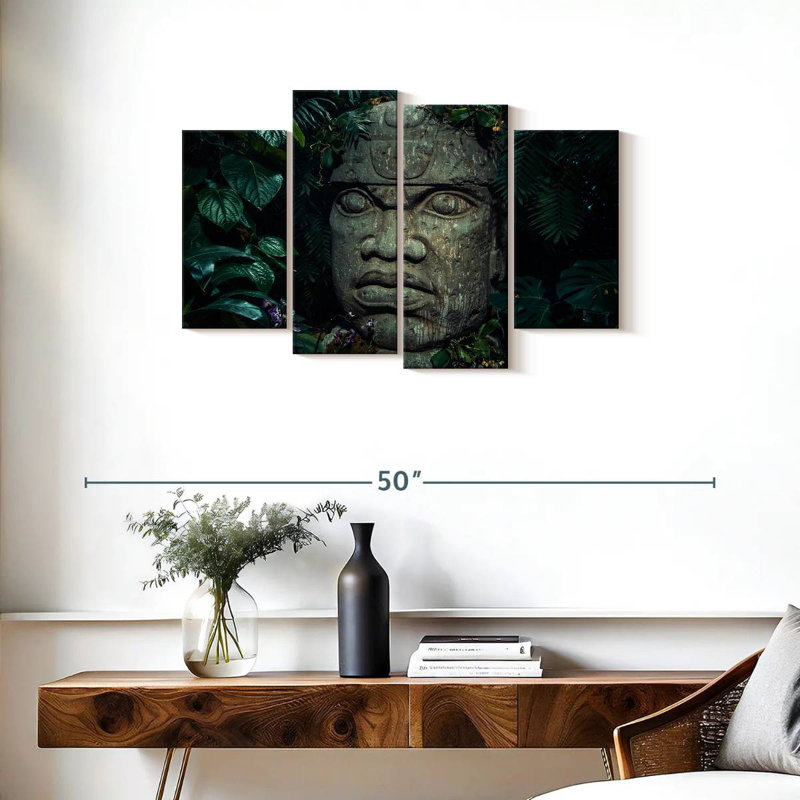 Tête Leisha Mayan Olmec, H 22 po x l 36 po