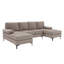 Canapé modulaire en U rembourré de polyester avec pieds en métal-78339140