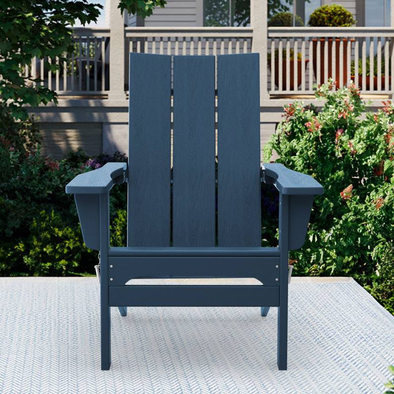Chaise Adirondack pliante Bruce HDPE, Bleu
