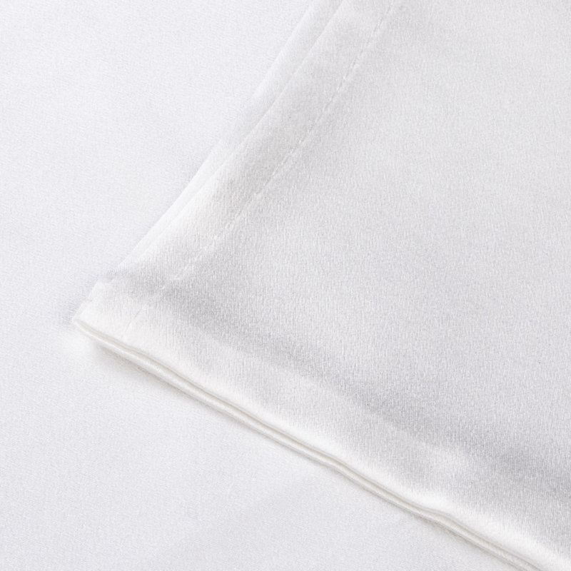 Taie d'oreiller pour lit de bébé hypoallergénique en soie 19 pouces, Blanc