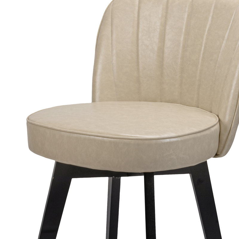 Kyenzie Swivel Upholstered Counter Stool, Khaki