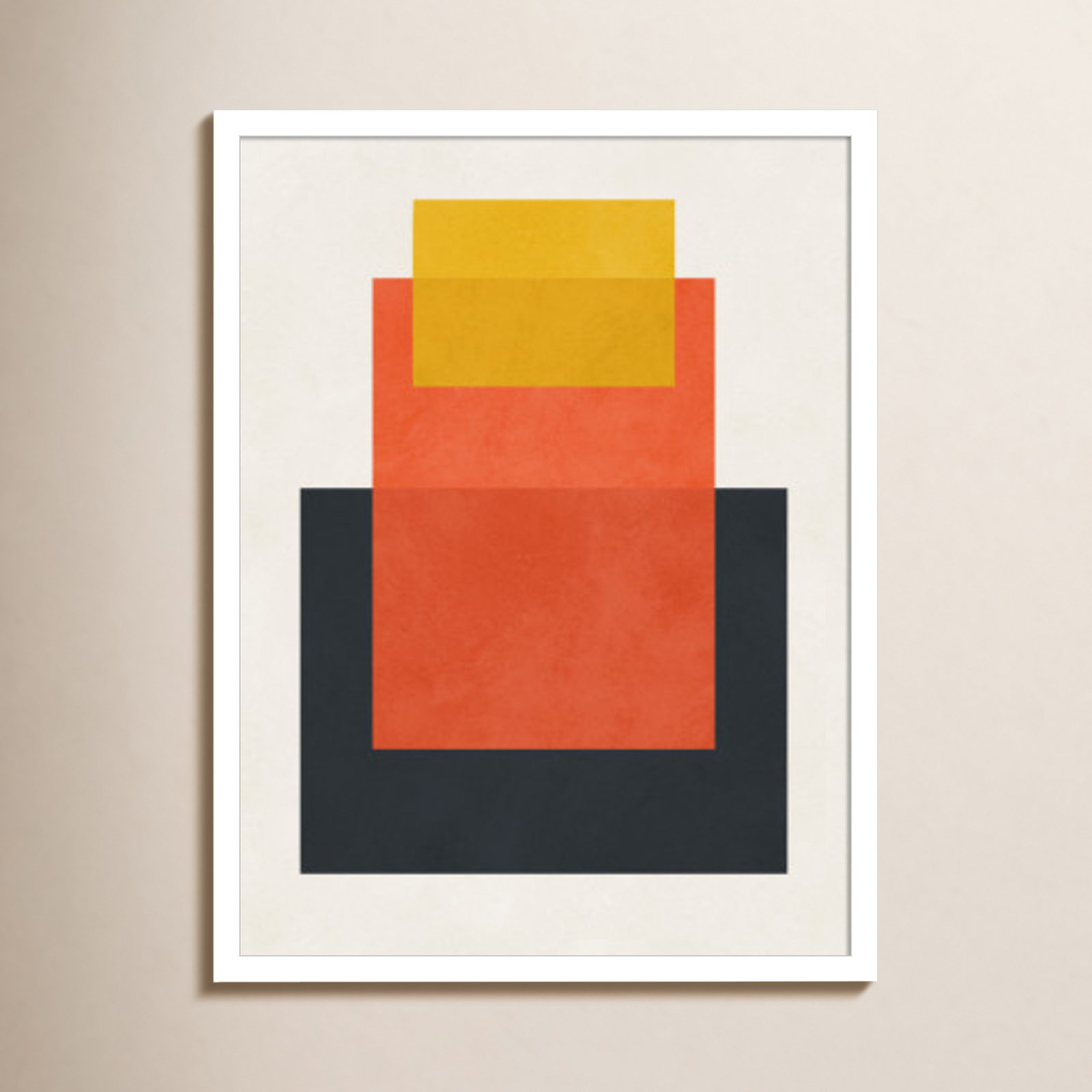 Overlapping geometry 10 by Norvin Wood Framed Wall Art Print, Brown/Orange, White, 25" H x 19" W