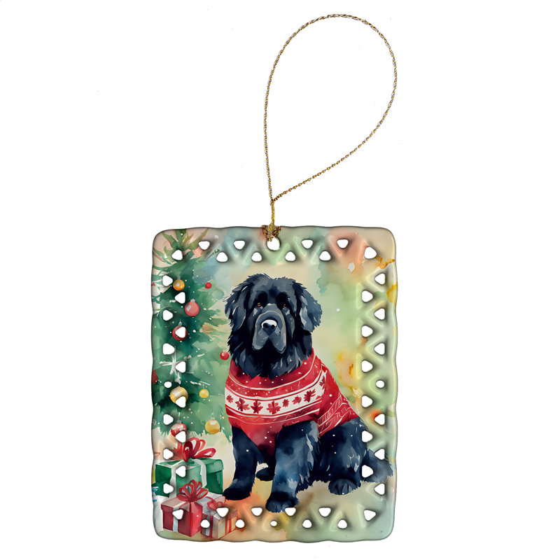 Ornement en porcelaine de Noël Terre-Neuve, Terre-Neuve 3529