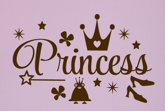 Décalcomanie murale princess, Brun