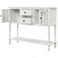 Buffet spacieux avec tablettes ouvertes, armoires en verre et tiroirs pour un rangement polyvalent et un style rétro vieilli-1924319363