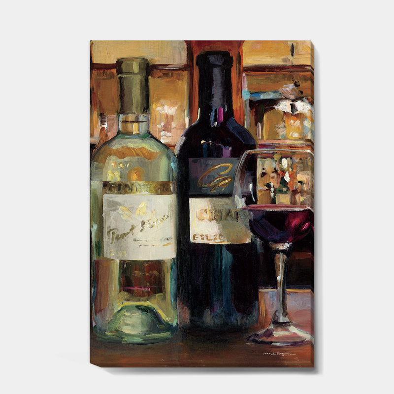 A Reflection of Wine Bottle II - reproduction d'art, Toile tendue, H 46 po x l 36 po x 1,5 po