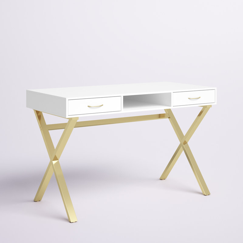 Zorabelle Iron Writing Desk, Gold