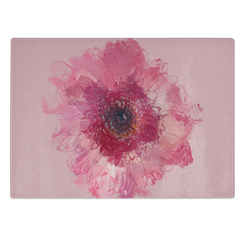 Glass Layers of A Pink Gerbera in Abstract Chopping Board, 39 cm W x 28.5 cm L