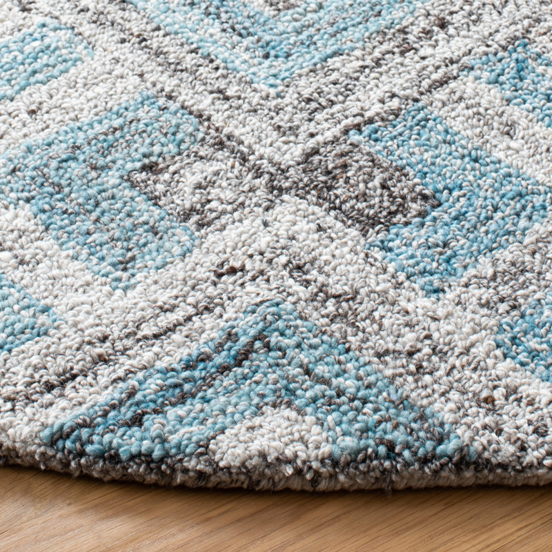 Glencoe Hand Tufted Performance Geometric Rug, Round 6'