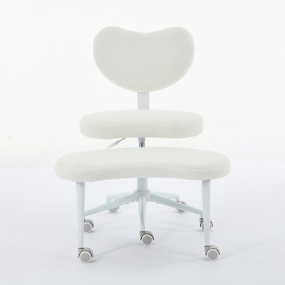 Meditation Chair Plus, Cross Legged Chair With Wheels, ADHD Chair, Criss Cross Desk Chair With Lumbar Support And Adjustable Stool, Flexible Design For Fidgety Sitters, Ivory