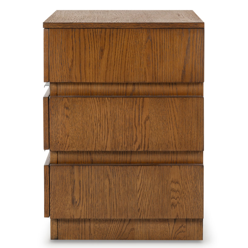 Titus 3 Drawer Stacked Chest, Medium Oak