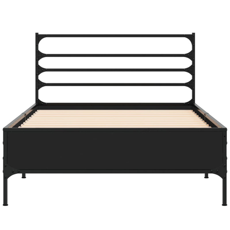 Achillefs Open-Frame Bed, Single (3'), Black