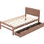 Structure de lit simple de couleur noyer - peu encombrante, assemblage facile et fabrication durable-551270175