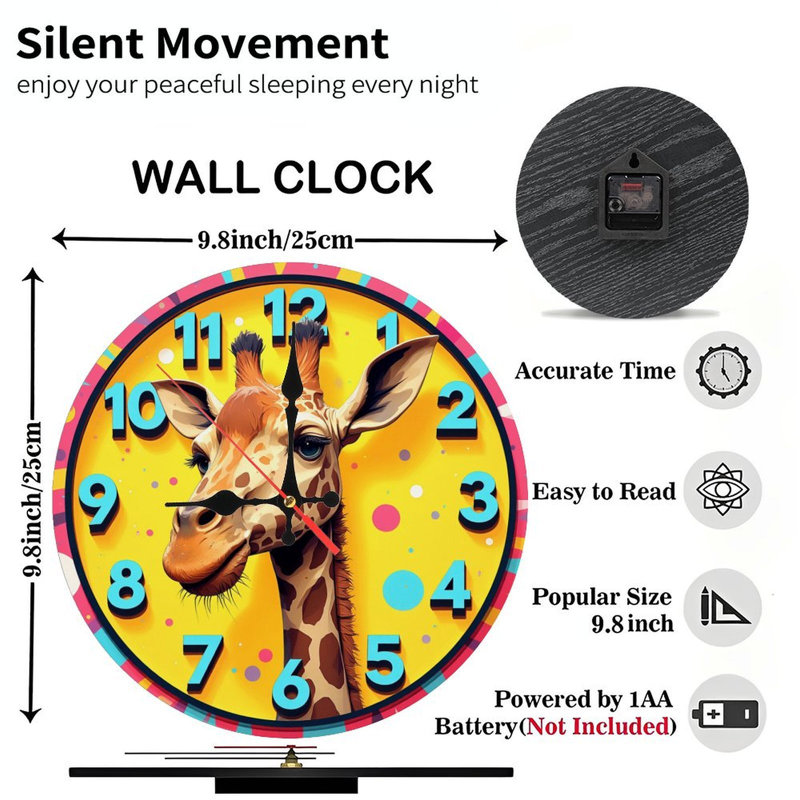 Horloge murale girafe