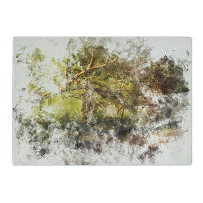 Tempered Glass Mystical Forest Chopping Board