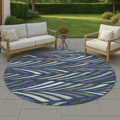 Tapis mid-century moderne lavable à la machine intérieur / extérieur Chantille ACN2475
