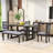 6-Piece Dining Table Set with Upholstered Chair and Bench-249016289-249016290