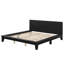 Lit plateforme, cadre de lit moderne de style Mid-Century avec tête de lit, cadre de lit uni-118778029