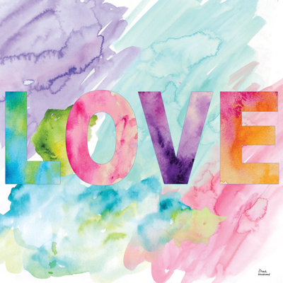«Watercolor Love Textual» par Marilu Windvand, reproduction d'art sur toile tendue