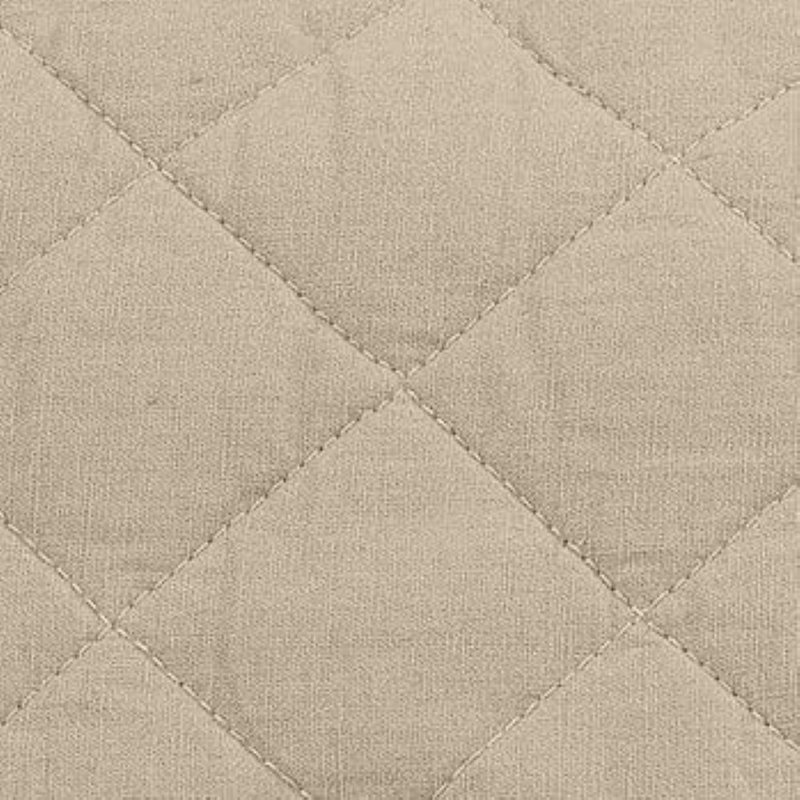 Ensemble de courtepointe 3 pièces Diamond Linen, Courtepointe pour lit double/grand et 2 taies déc, Brun clair