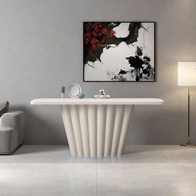 Console moderne minimaliste, H 35,43 po x l 62,99 po x P 15,75 po, Beige