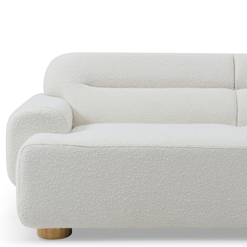 Canapé rembourré Ayda, Boucle blanche 100 % polyester