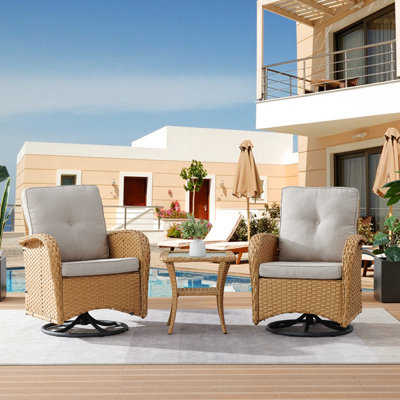 Gaetanino 2- Person Wicker Outdoor Seating Group with Cushions by Red Barrel Studio