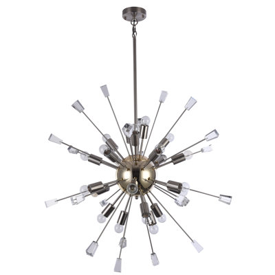 Clendenin 22-Light Gold Sputnik Sphere Chandelier With Clear Crystal Accents