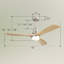 52 Inch Ceiling Fan With LED Light and Remote, 6 Speed with Reversible DC Motor-1296971673-1296971366