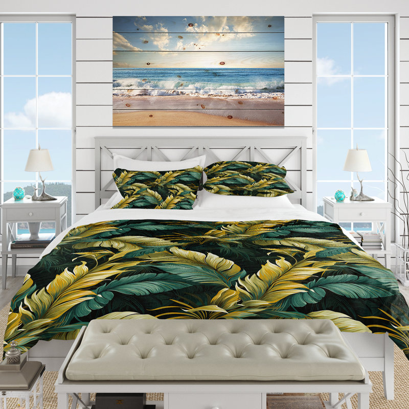 Mirage Radiance Tropical Pattern I - Ensemble de housse de couette tropical, Housse de couette pour très grand lit et 2 très