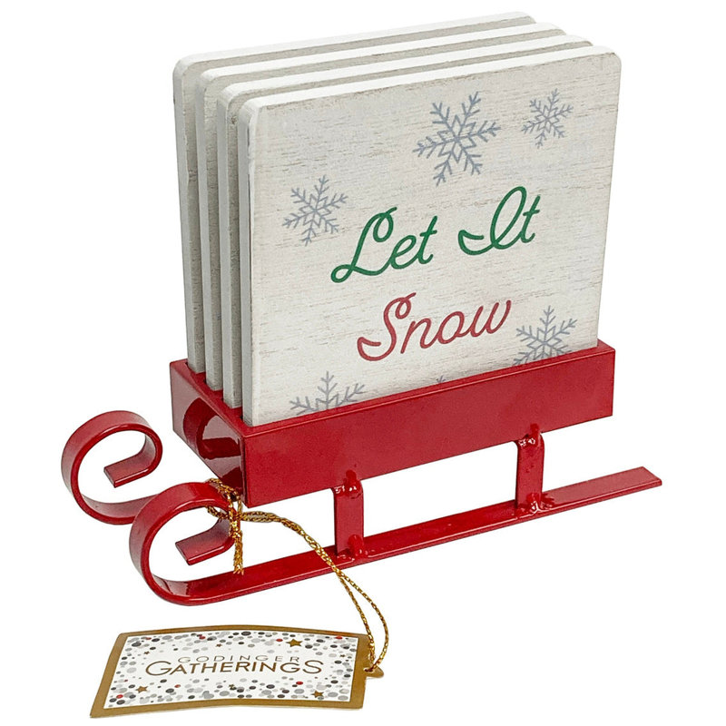 Christmas Sleigh Coaster Set