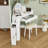 Vanity Desk with LED Mirror, Stool and Side Cabinet-1127168112