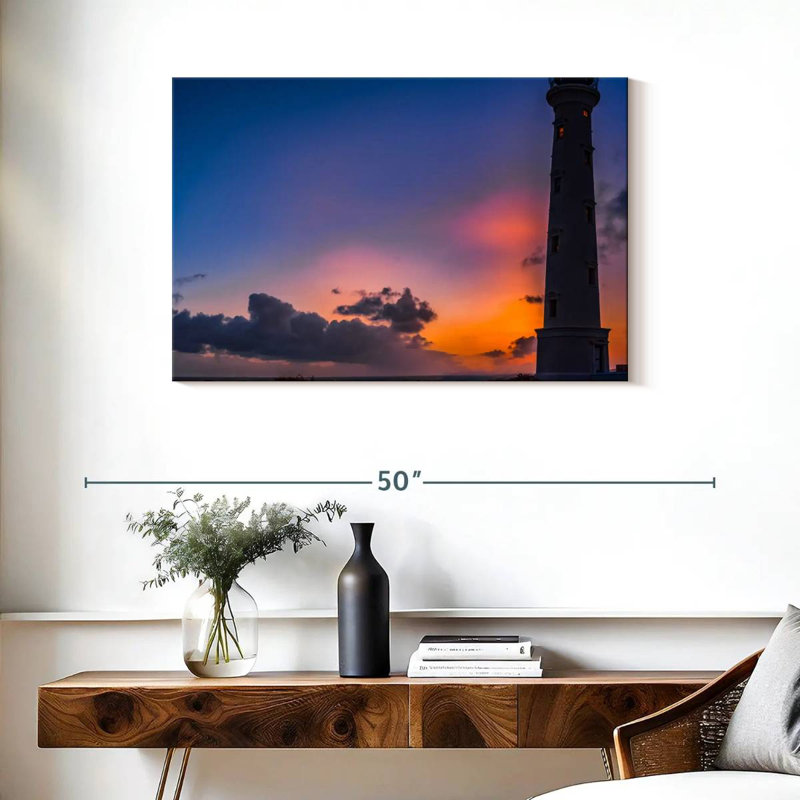 Silhouette du phare d'Aletra en Californie, H 24 po x l 36 po