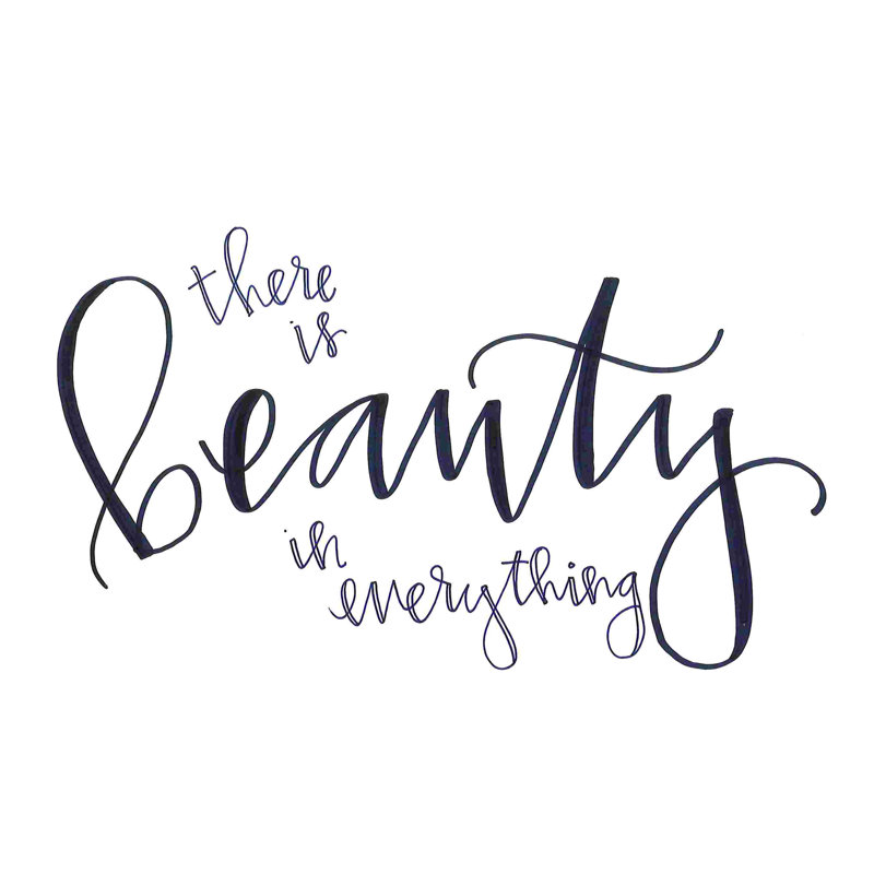 «There Is Beauty in Everything», art textuel sur toile tendue, H 8 po x l 12 po