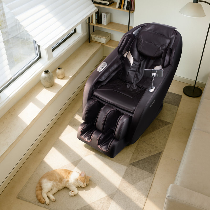 Fauteuil de massage 2026 SL-Track 2026, fauteuil inclinable Zero Gravity avec thermothérapie, massage par compression de l'air, étirement thaïlandais, audio Bluetooth, guidage de la voix et fonction ion négative, brun
