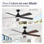 52in Ceiling Fan Light with Remote Quiet Dining Room Lighting Adjustable Wind Speed